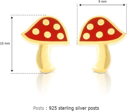 أقراط لاوناتو إيبوكسي على شكل فطر للنساء والفتيات باللون الأسود والأرجواني والأحمر in Kuwait