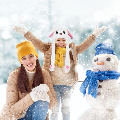 TSLBW قبعة أرنب قطيفة مضحكة مع أذن متحركة، قبعة أذن حيوانية قطيفة تضغط على قبعة حيوان أرنب لطيف، لهدايا الأطفال in Kuwait