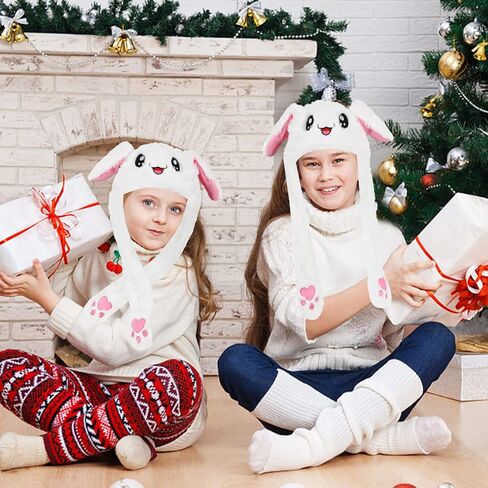 TSLBW قبعة أرنب قطيفة مضحكة مع أذن متحركة، قبعة أذن حيوانية قطيفة تضغط على قبعة حيوان أرنب لطيف، لهدايا الأطفال in Kuwait