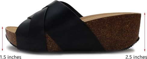 صنادل PEPPEP مريحة وأنيقة بكعب منخفض للنساء أو السيدات - سهلة الارتداء، وسادة قدم من الفلين، أشرطة لطيفة أو فيونكة، جلد سويدي حقيقي ونعل داخلي من الإسفنج الذكي للصيف in Kuwait