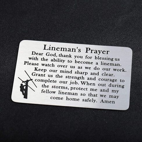 هدايا صلاة Gzrlyf Lineman للزوج والأب Lineman هدايا كريستيان Lineman محفظة بطاقة هدايا العمال (بطاقة المحفظة سوداء) in Saudi Arabia