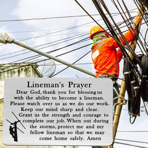 هدايا صلاة Gzrlyf Lineman للزوج والأب Lineman هدايا كريستيان Lineman محفظة بطاقة هدايا العمال (بطاقة المحفظة سوداء) in Saudi Arabia