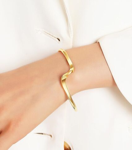 سوار RIMAYZI مطلي بالذهب عيار 14 قيراط للنساء، سوار ذهبي، هدية قابلة للتعديل in Kuwait