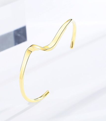 سوار RIMAYZI مطلي بالذهب عيار 14 قيراط للنساء، سوار ذهبي، هدية قابلة للتعديل in Kuwait