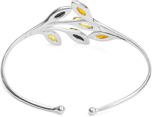 Ian and Valeri Co. Multicolor Amber Sterling Silver Leaf Cuff Bracelet in Saudi Arabia