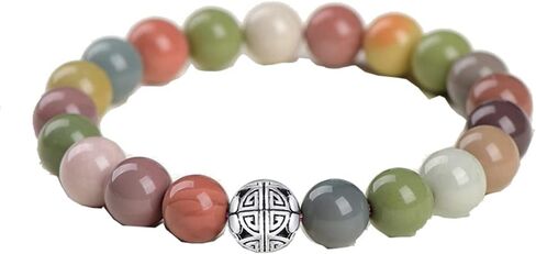 Handcrafted Gemstone Healing Energy Bracelets 925 Sterling Silver Double Happiness Pendant Natural Wellness for Women 8mm Beads in Saudi Arabia
