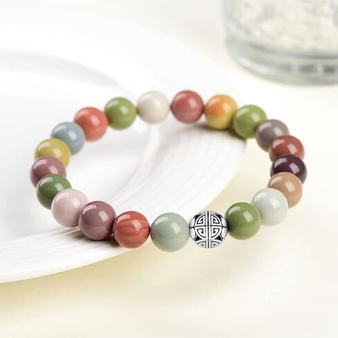 Handcrafted Gemstone Healing Energy Bracelets 925 Sterling Silver Double Happiness Pendant Natural Wellness for Women 8mm Beads in Saudi Arabia
