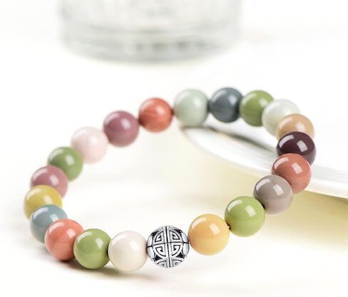 Handcrafted Gemstone Healing Energy Bracelets 925 Sterling Silver Double Happiness Pendant Natural Wellness for Women 8mm Beads in Saudi Arabia