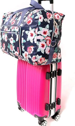 Large Foldable Travel Duffel Bag, Sports Tote Gym Bag For Women with Trolley Sleeve Weekender Overnight Carry On Checked Luggage Bag Hospital Bag Tote Shoulder Handbag Bag in Saudi Arabia
