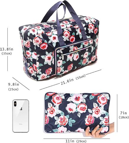 Large Foldable Travel Duffel Bag, Sports Tote Gym Bag For Women with Trolley Sleeve Weekender Overnight Carry On Checked Luggage Bag Hospital Bag Tote Shoulder Handbag Bag in Saudi Arabia