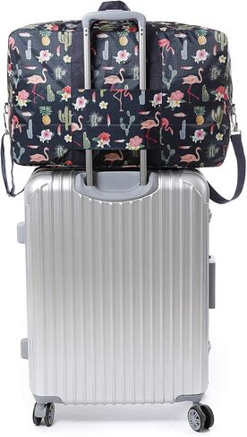 Large Foldable Travel Duffel Bag, Sports Tote Gym Bag For Women with Trolley Sleeve Weekender Overnight Carry On Checked Luggage Bag Hospital Bag Tote Shoulder Handbag Bag in Saudi Arabia