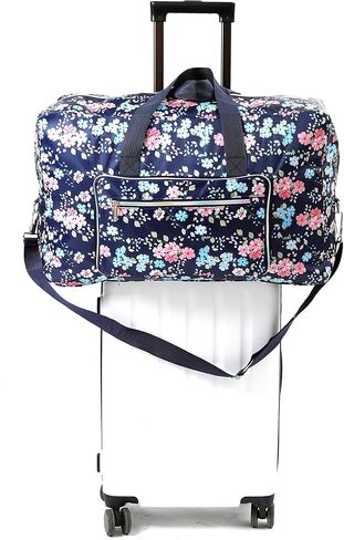 Large Foldable Travel Duffel Bag, Sports Tote Gym Bag For Women with Trolley Sleeve Weekender Overnight Carry On Checked Luggage Bag Hospital Bag Tote Shoulder Handbag Bag in Kuwait