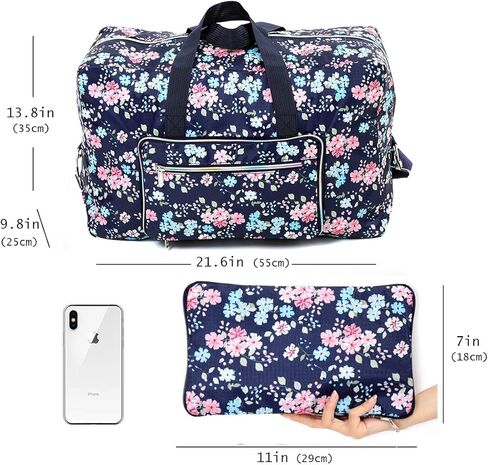 Large Foldable Travel Duffel Bag, Sports Tote Gym Bag For Women with Trolley Sleeve Weekender Overnight Carry On Checked Luggage Bag Hospital Bag Tote Shoulder Handbag Bag in Kuwait