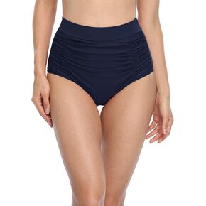 Mycoco Women's High Waisted Bikini Bottom Bathing Suit Shorts Shirred Swim Bottom