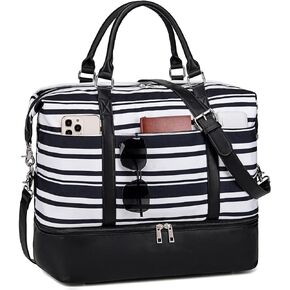 حقيبة سفر من القماش الخشن لعطلات نهاية الأسبوع يمكن حملها طوال الليل على الكتف للفتيات وحقيبة رياضية للمستشفى للنساء وحقائب الأمتعة مع حقيبة أحذية بأكمام الأمتعة in Kuwait