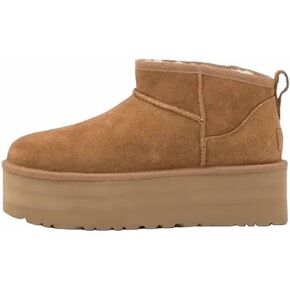 Shoes8teen Platform Mini Boot For Women Short Ankle Boot Fur Fleece Lined Sneakers Classic Ultra Snow Platform Anti-Slip Boot For Outdoor