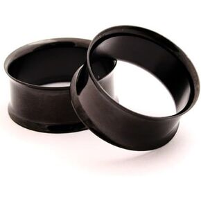 مجوهرات الجسم من الفولاذ الأسود - أنفاق مزدوجة التوهج - 3/4 بوصة - 19 مم - تباع كزوج in Kuwait