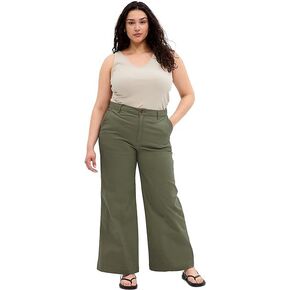 GAP Women's High Rise Girlfriend Wide Leg Khaki in Saudi Arabia