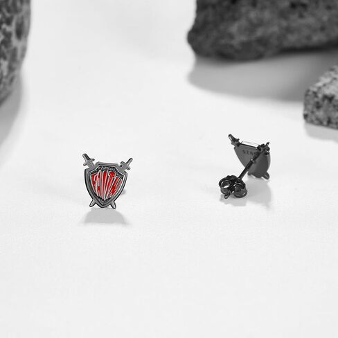 نجمة داود/Baphomet الخماسي/درع القرط 925 فضة قرط الاذن المرصع للرجال النساء فايكنغ/القوط مجوهرات هدايا للرجال in Kuwait