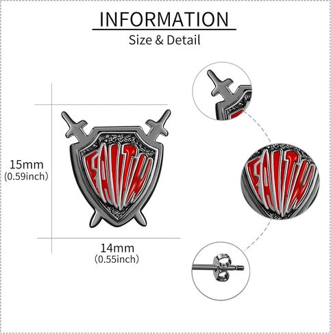 نجمة داود/Baphomet الخماسي/درع القرط 925 فضة قرط الاذن المرصع للرجال النساء فايكنغ/القوط مجوهرات هدايا للرجال in Kuwait