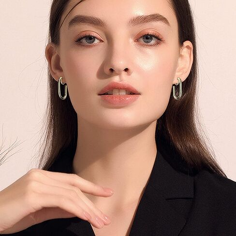 Florideco 9 أزواج من الذهب عيار 14 قيراط على الأقراط للنساء مشبك أنيق على الأقراط الذهبية والفضية أقراط دائرية مكتنزة لا ثقب أقراط وهمية للفتيات المراهقات هدية in Kuwait