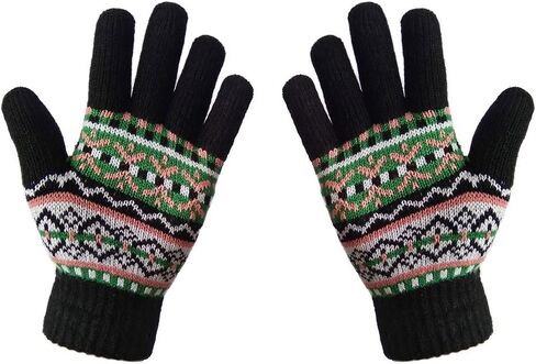 LETHMIK Womens&Girls Thick Knit Gloves Warm Winter Colorful Glove with Wool Lined in Kuwait