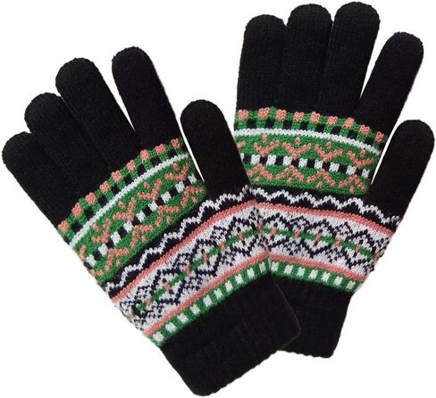 LETHMIK Womens&Girls Thick Knit Gloves Warm Winter Colorful Glove with Wool Lined in Kuwait