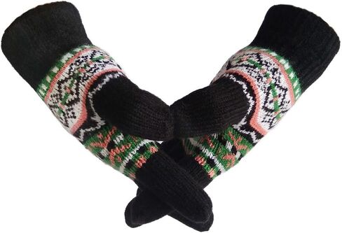 LETHMIK Womens&Girls Thick Knit Gloves Warm Winter Colorful Glove with Wool Lined in Kuwait