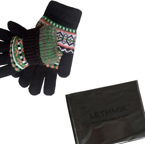 LETHMIK Womens&Girls Thick Knit Gloves Warm Winter Colorful Glove with Wool Lined in Kuwait