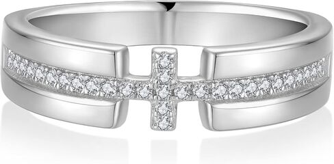 STARCHENIE Cross Ring 925 Sterling Silver Christian Religious Jewelry Gift for for Men Size 8-12 in Saudi Arabia