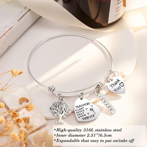 Tarsus Teacher Bangle Bracelet Appreciation Gifts Best Thank You Teacher Gifts for Women in Saudi Arabia