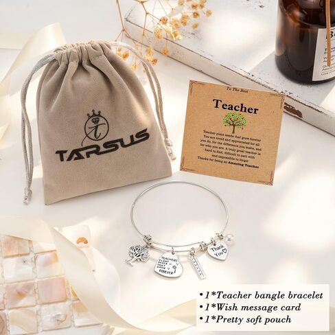 Tarsus Teacher Bangle Bracelet Appreciation Gifts Best Thank You Teacher Gifts for Women in Saudi Arabia
