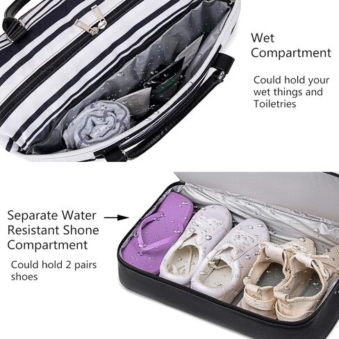 حقيبة سفر من القماش الخشن لعطلات نهاية الأسبوع يمكن حملها طوال الليل على الكتف للفتيات وحقيبة رياضية للمستشفى للنساء وحقائب الأمتعة مع حقيبة أحذية بأكمام الأمتعة in Kuwait