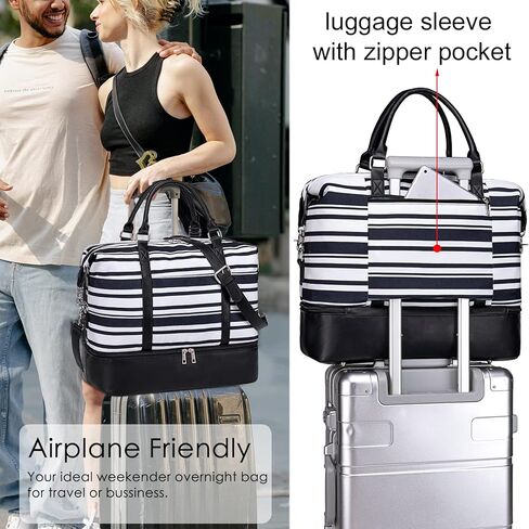 حقيبة سفر من القماش الخشن لعطلات نهاية الأسبوع يمكن حملها طوال الليل على الكتف للفتيات وحقيبة رياضية للمستشفى للنساء وحقائب الأمتعة مع حقيبة أحذية بأكمام الأمتعة in Kuwait