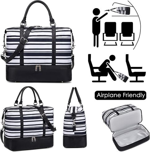 حقيبة سفر من القماش الخشن لعطلات نهاية الأسبوع يمكن حملها طوال الليل على الكتف للفتيات وحقيبة رياضية للمستشفى للنساء وحقائب الأمتعة مع حقيبة أحذية بأكمام الأمتعة in Kuwait