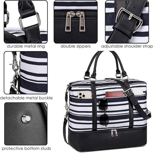 حقيبة سفر من القماش الخشن لعطلات نهاية الأسبوع يمكن حملها طوال الليل على الكتف للفتيات وحقيبة رياضية للمستشفى للنساء وحقائب الأمتعة مع حقيبة أحذية بأكمام الأمتعة in Kuwait