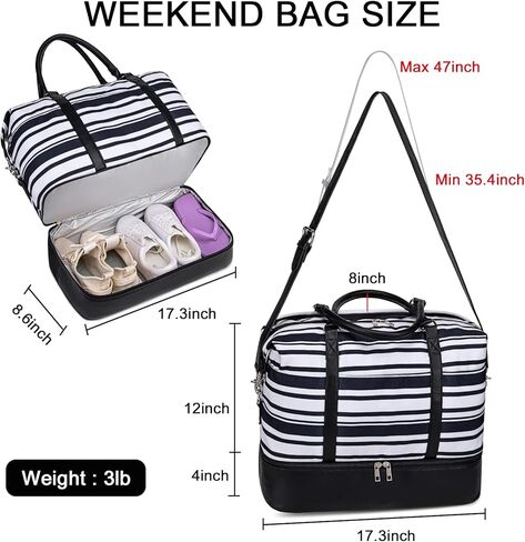 حقيبة سفر من القماش الخشن لعطلات نهاية الأسبوع يمكن حملها طوال الليل على الكتف للفتيات وحقيبة رياضية للمستشفى للنساء وحقائب الأمتعة مع حقيبة أحذية بأكمام الأمتعة in Kuwait