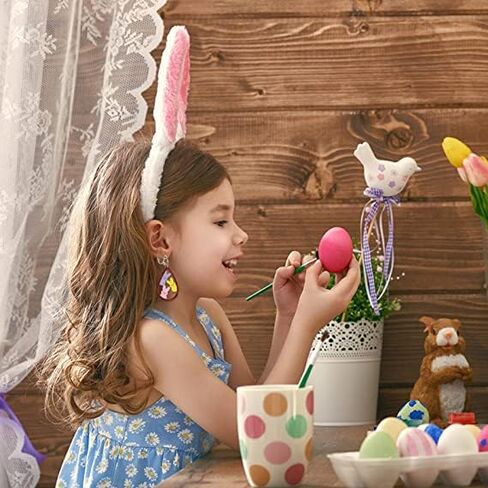 Easter Bunny Clip on Earrings No Pierced Earrings Acrylic Leopard Rabbit Clip on Earrings Easter Jewelry Gift for Women Girls in Saudi Arabia