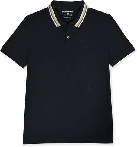 قميص بولو رجالي من Banana Republic بياقة مدببة وقصة ضيقة من قماش البيكيه الشبكي المصنوع من القطن بالكامل، in Kuwait