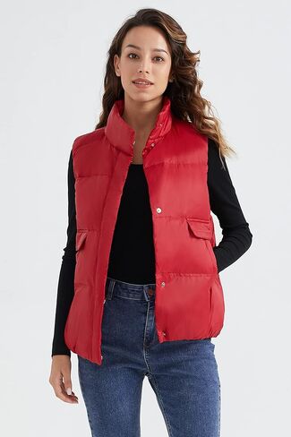 ELEZAY Women's Puffer Vest with Stand-Collar One Size Winter Down Quilted Vests Sleeveless Casual Outerwear Jackets for Fall in Kuwait