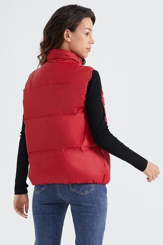 ELEZAY Women's Puffer Vest with Stand-Collar One Size Winter Down Quilted Vests Sleeveless Casual Outerwear Jackets for Fall in Kuwait