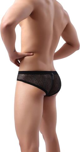 WINDAY Men's Briefs Lace Silk Low Rise Bikini Briefs and Breathable Underwear B604 in Saudi Arabia