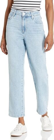 PAIGE womens Noella Straight Mid Rise Above the Ankle Length in Doretta Jeans in Kuwait