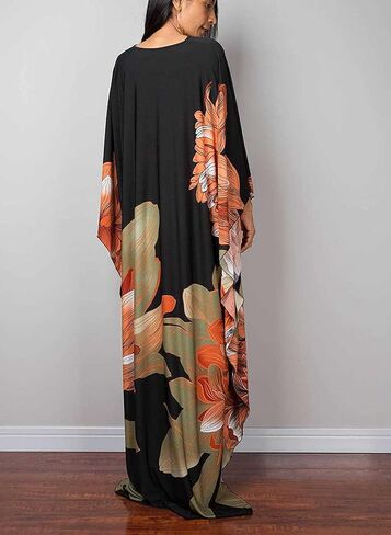 Venasha Womens Caftan Floral Print Kaftan Dress Short Sleeve Swimsuit Cover up Loungewear for Summer in Saudi Arabia