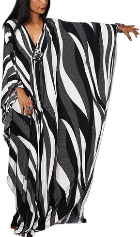 Venasha Womens Caftan Floral Print Kaftan Dress Short Sleeve Swimsuit Cover up Loungewear for Summer in Saudi Arabia