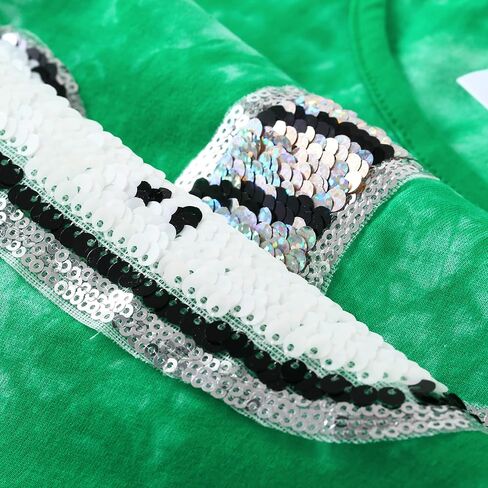 HH Family St. Patrick’s Day Shirt for Kids Flip Sequin Girls and Boys Green T-Shirt Clothing 4-12 Years in Saudi Arabia
