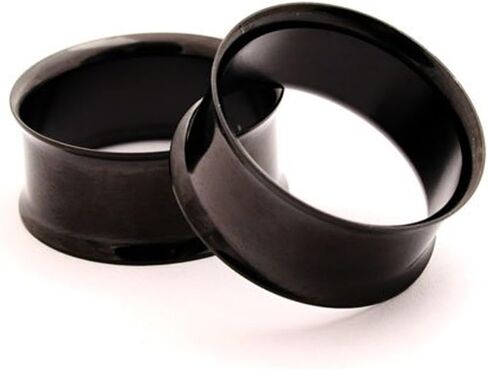 مجوهرات الجسم من الفولاذ الأسود - أنفاق مزدوجة التوهج - 3/4 بوصة - 19 مم - تباع كزوج in Kuwait