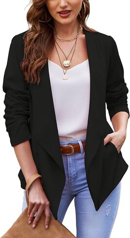 ACEVOG Blazer Jackets for Women Open Front Long Sleeve Casual Work Office Blazers Boyfriend Blazer with Pockets S-XXL in Kuwait