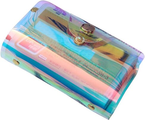 OULII شفافة حامل بطاقات الائتمان محفظة هولوجرام شفافة لتنظيم بطاقات الأعمال in Kuwait