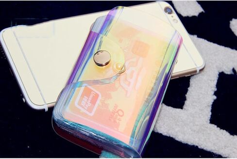 OULII شفافة حامل بطاقات الائتمان محفظة هولوجرام شفافة لتنظيم بطاقات الأعمال in Kuwait